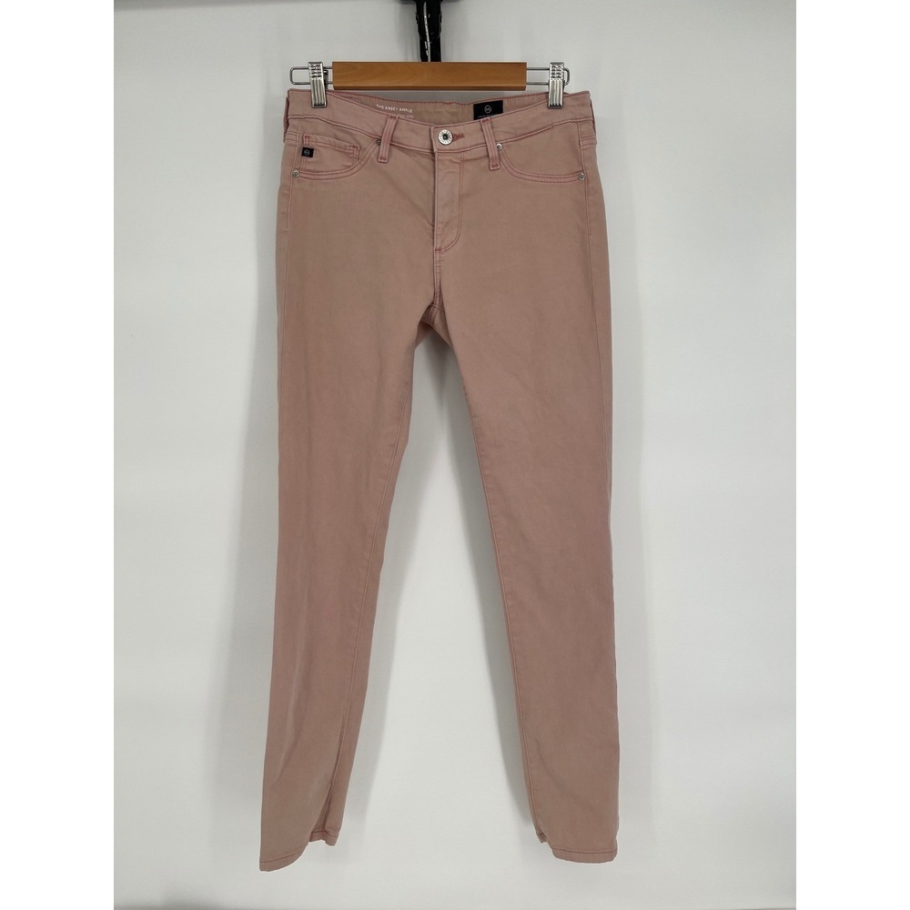 AG Adriano Goldschmied Abbey Ankle Skinny Jeans Mid-Rise Pink Size 26
